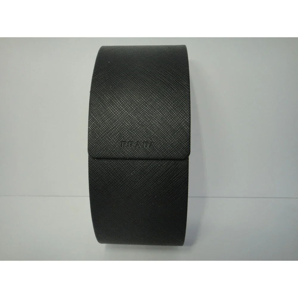 Prada Black Saffiano Leather Sunglasses Case Magnetic Hard Shell Eyewear Box EUC